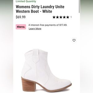 Womens Dirty Laundry Unite Western Boot - White